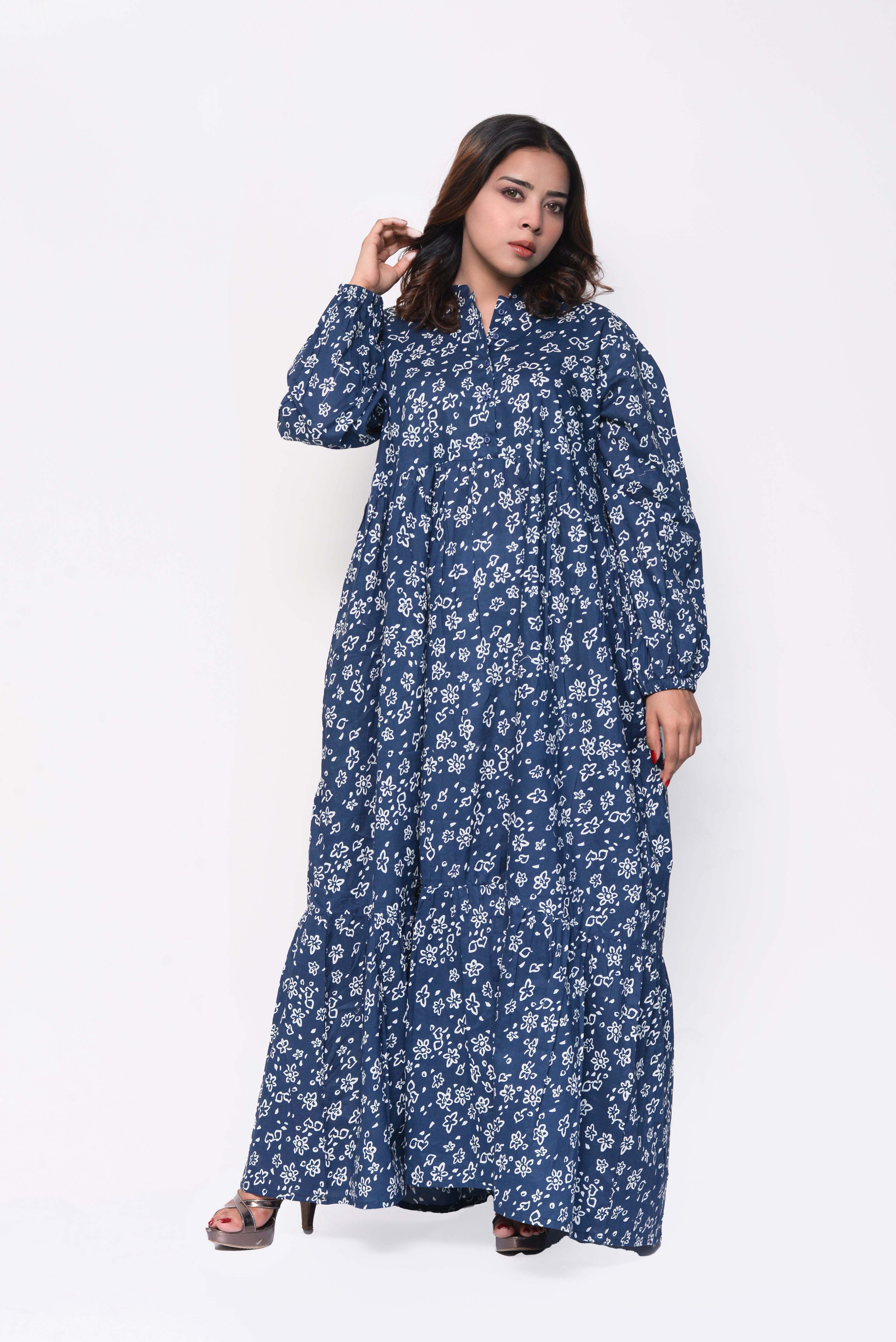 🌙 Midnight Blossom Maxi Dress – Elegant, Modest & Effortless