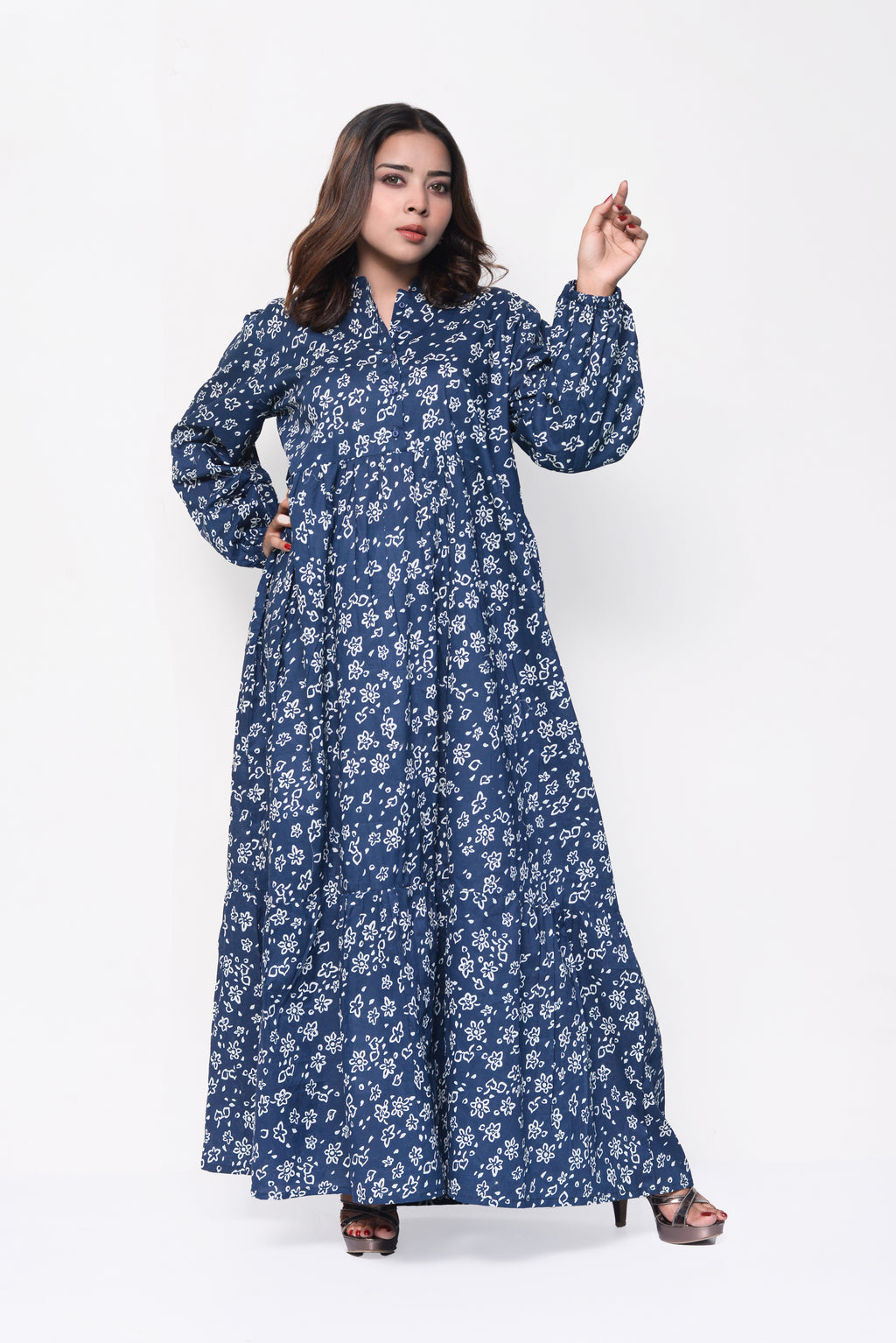 🌙 Midnight Blossom Maxi Dress – Elegant, Modest & Effortless