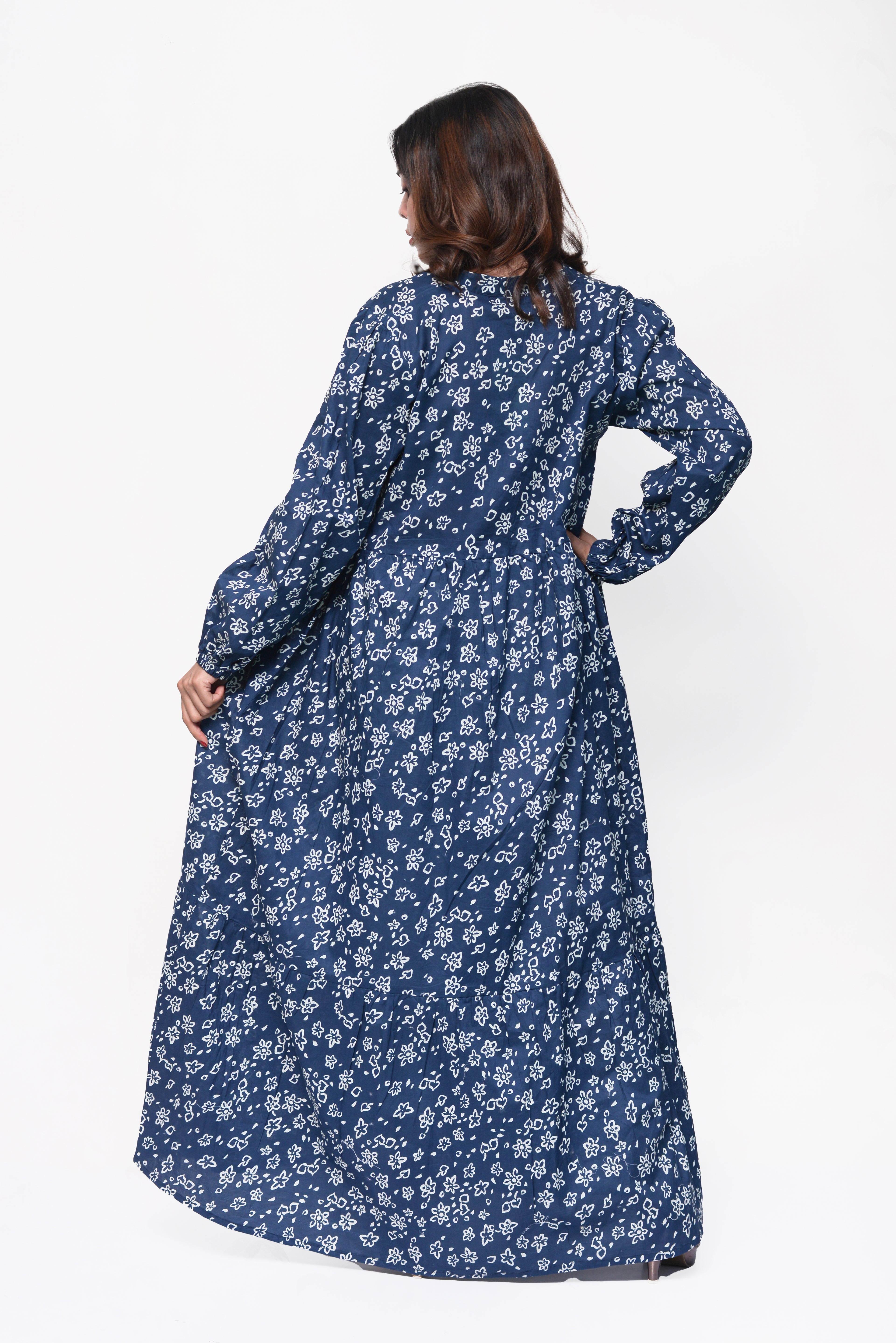 🌙 Midnight Blossom Maxi Dress – Elegant, Modest & Effortless