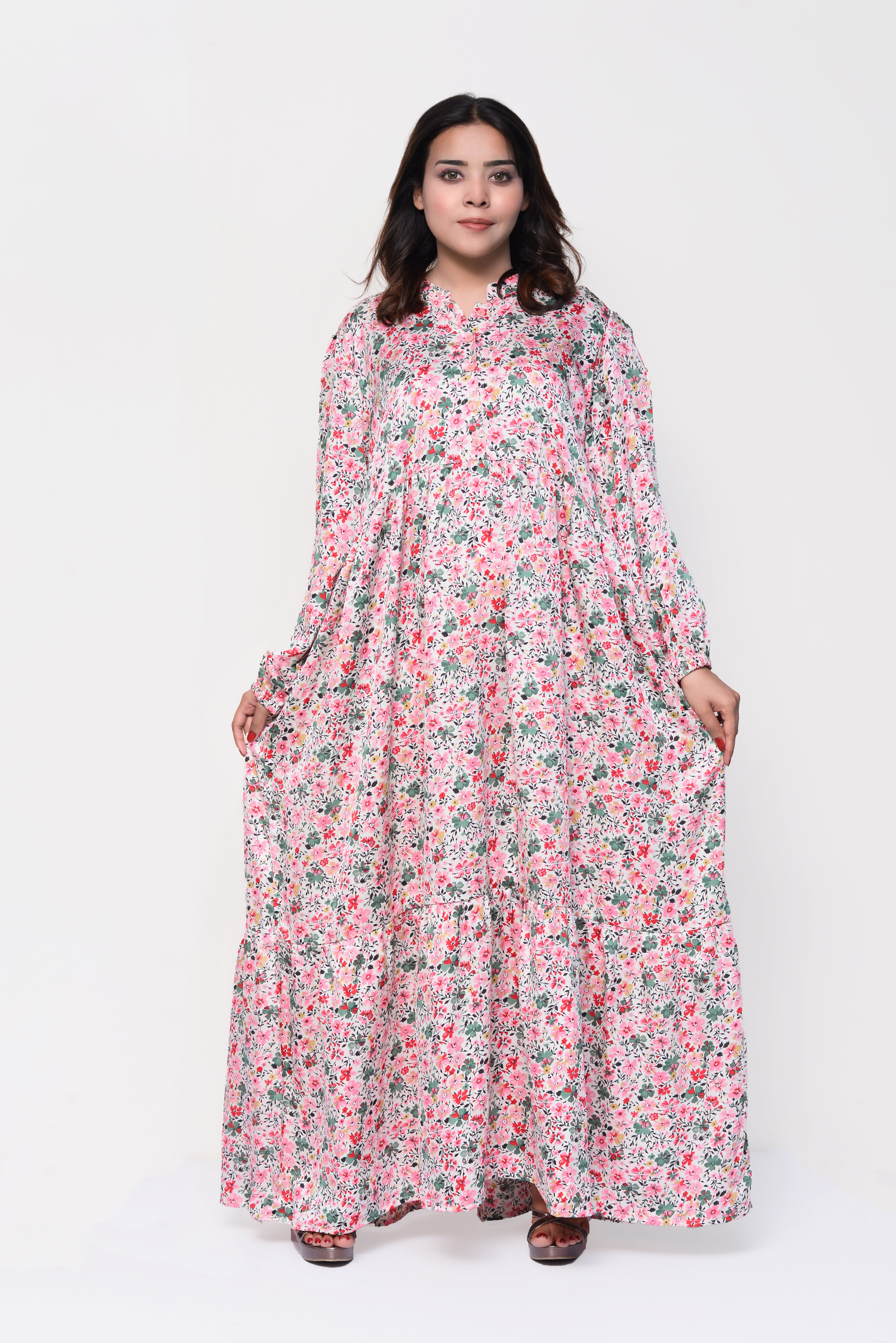 🌸 Blooming Rose Maxi Dress – Soft, Feminine & Effortlessly Modest