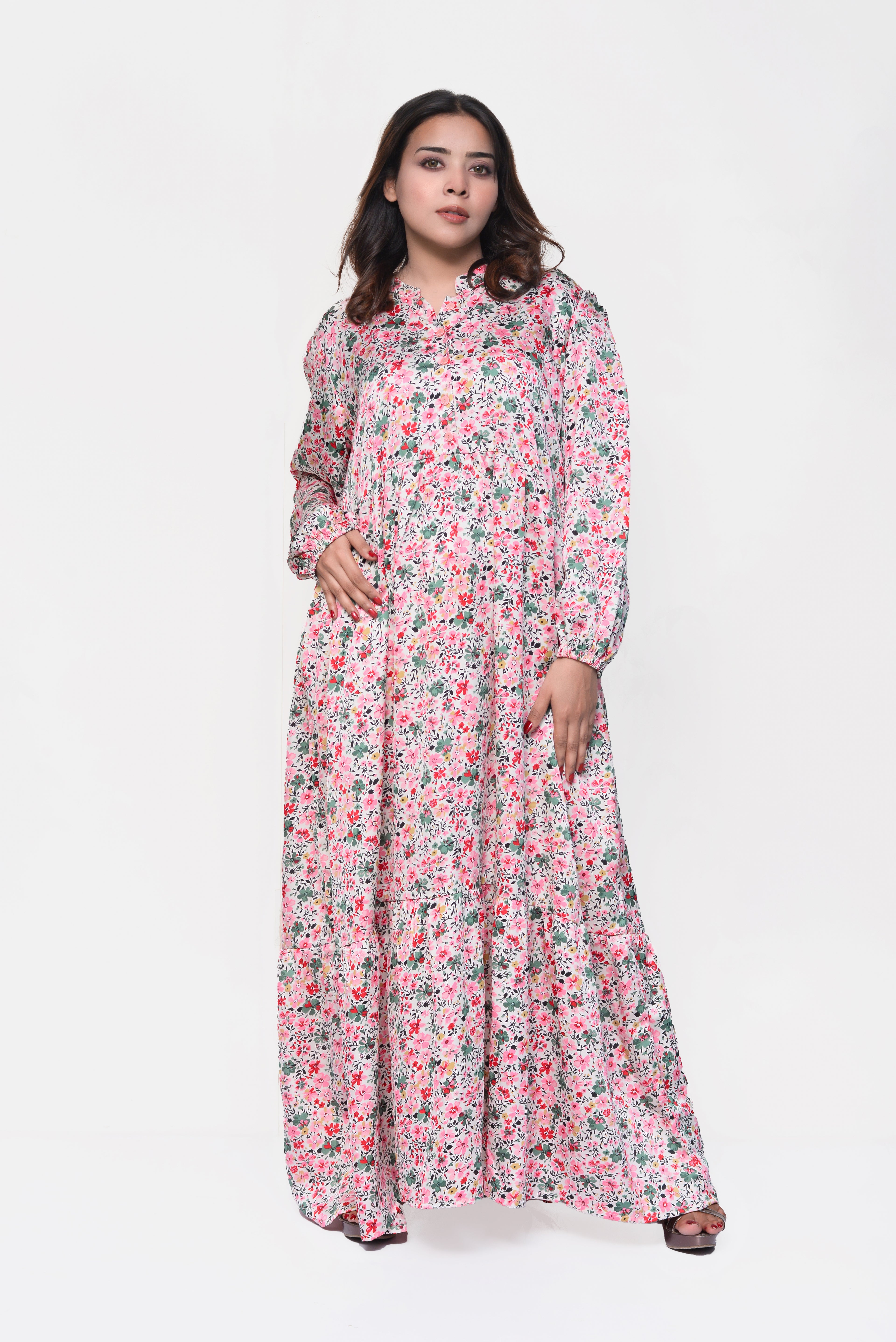 🌸 Blooming Rose Maxi Dress – Soft, Feminine & Effortlessly Modest